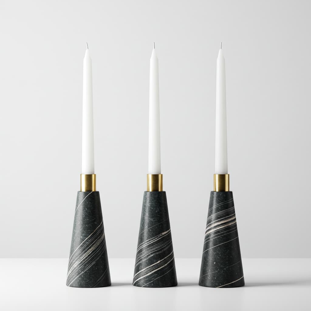 Marble Brass Candle Holder