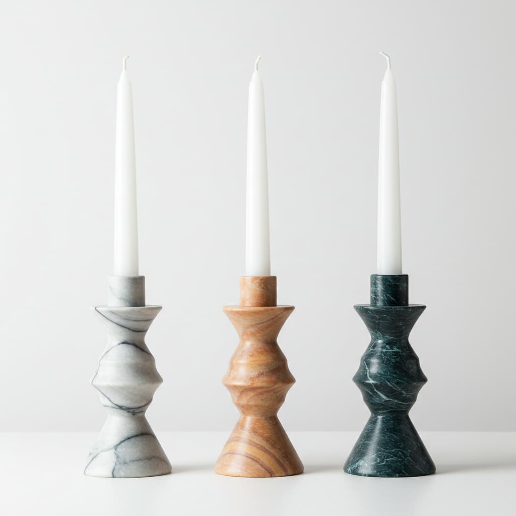 Green Marble Candle Holder