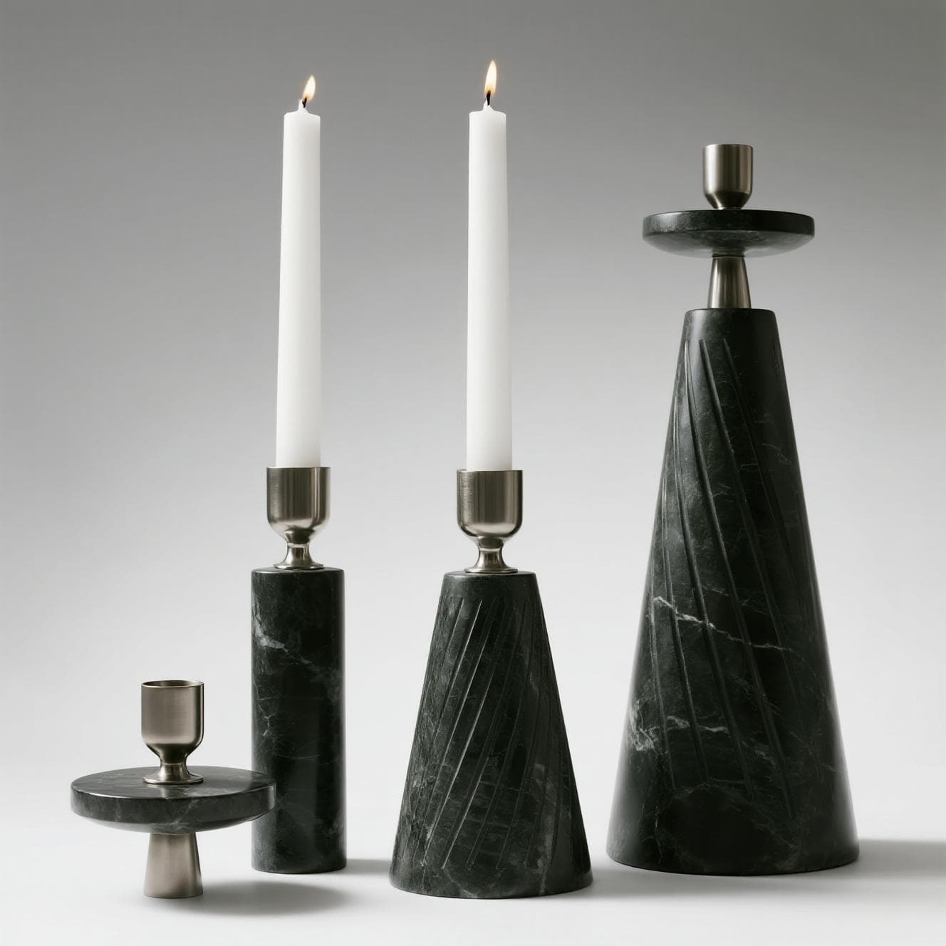 Marble Brass Candle Holder
