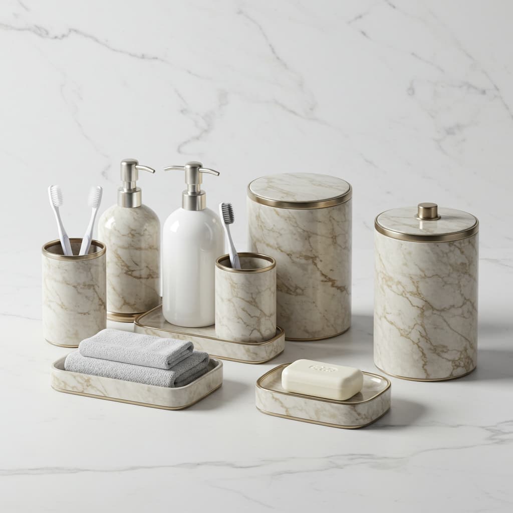 Carrara Marble Bathroom Accessories